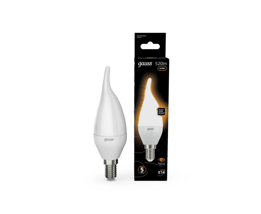 ლედ ნათურა Candle taiლედ  E14 6.5W 2700K gauss - 104101107 — ნათურა და ვაზნა